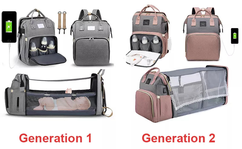 BabyNest Diaper Bag - Black silk screen