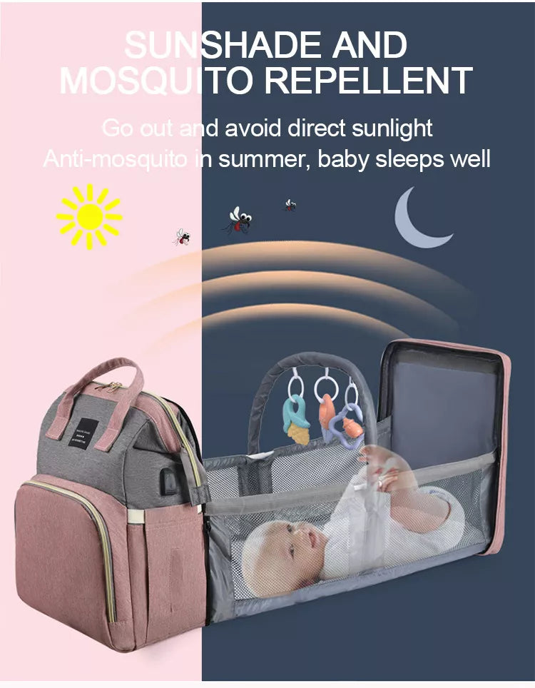 BabyNest Diaper Bag - Black silk screen