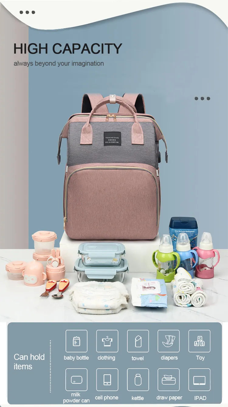 BabyNest Diaper Bag - Black silk screen