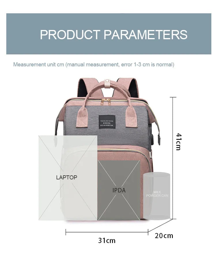BabyNest Diaper Bag - Black silk screen